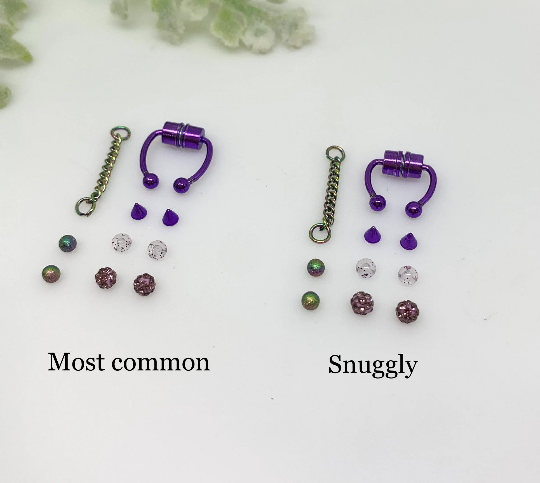 Magnetic Septum Ring with 6 Accessories- Fake Piercing