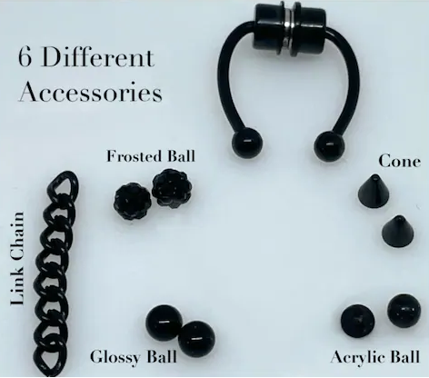 Magnetic Septum Ring with 6 Accessories- Fake Piercing