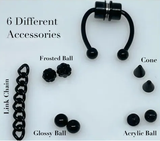 Magnetic Septum Ring with 6 Accessories- Fake Piercing