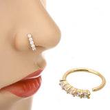 CZ Lined Nose Ring -18G