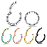 Stainless Steel Hinged Nose Ring 16G