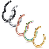 Stainless Steel Hinged Nose Ring 16G