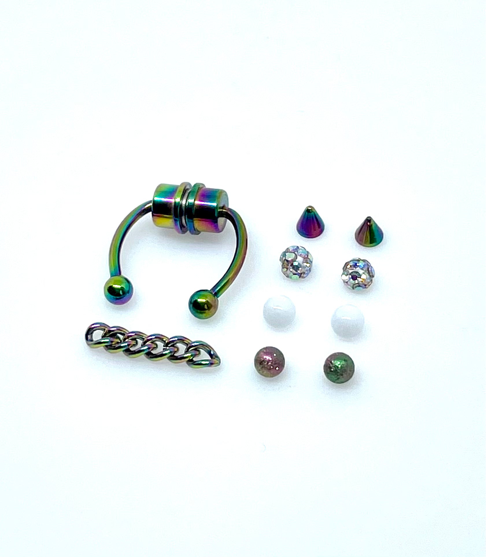 Magnetic Septum Ring with 6 Accessories- Fake Piercing
