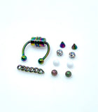 Magnetic Septum Ring with 6 Accessories- Fake Piercing