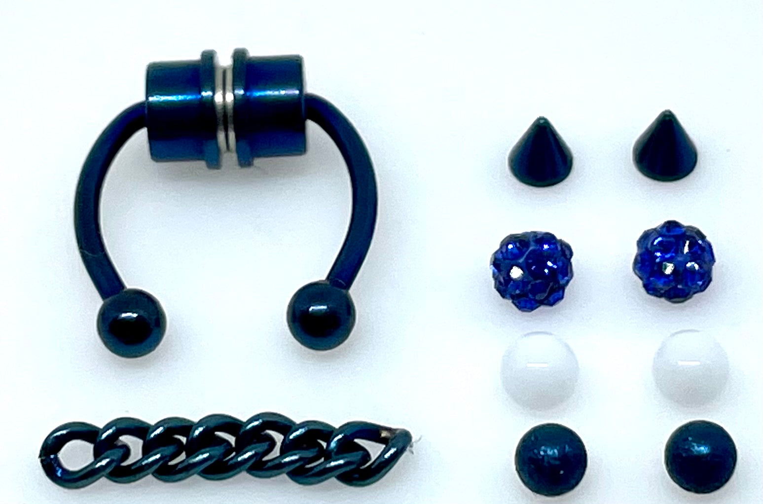 Magnetic Septum Ring with 6 Accessories- Fake Piercing
