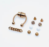 Magnetic Septum Ring with 6 Accessories- Fake Piercing