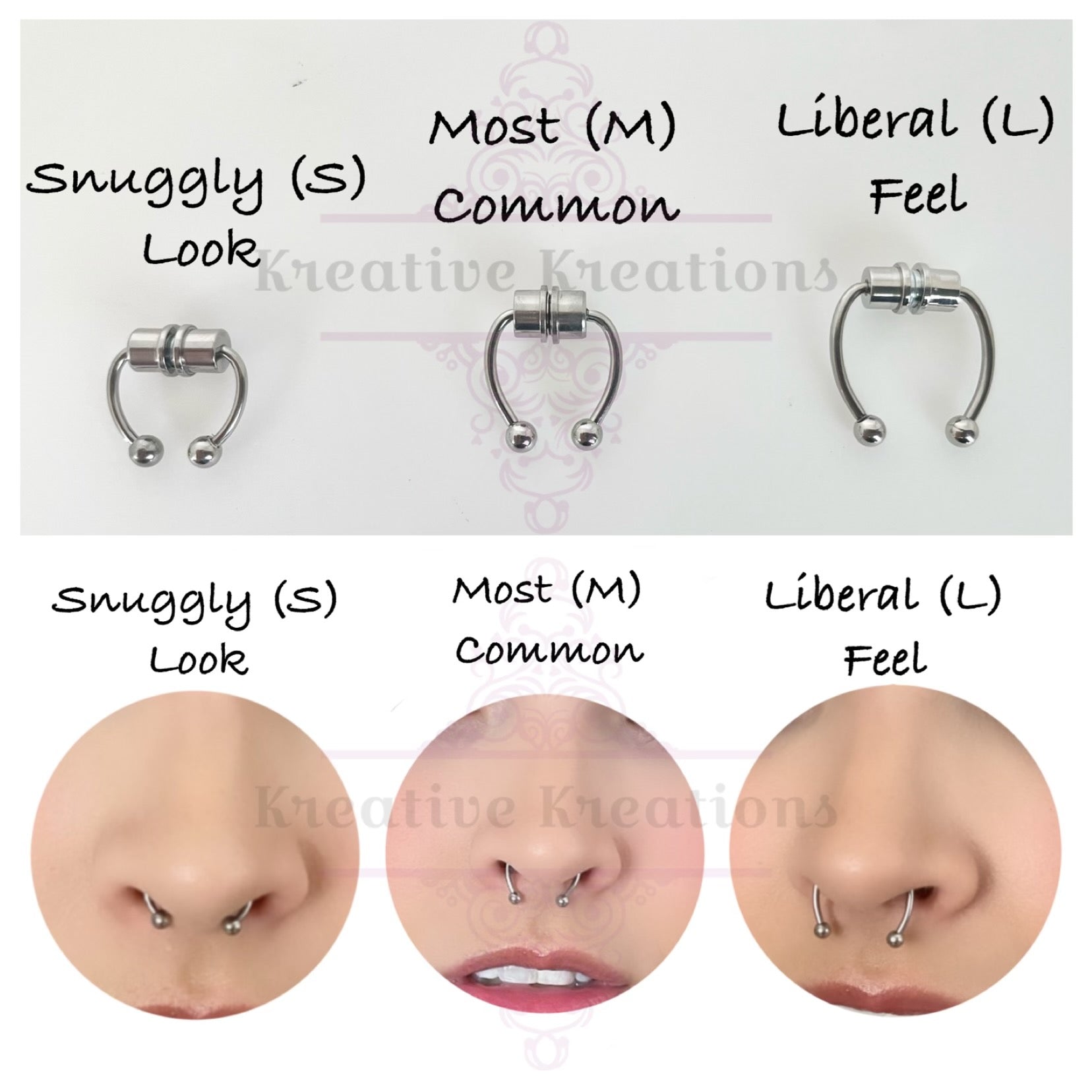 Magnetic Septum Ring with 6 Accessories- Fake Piercing