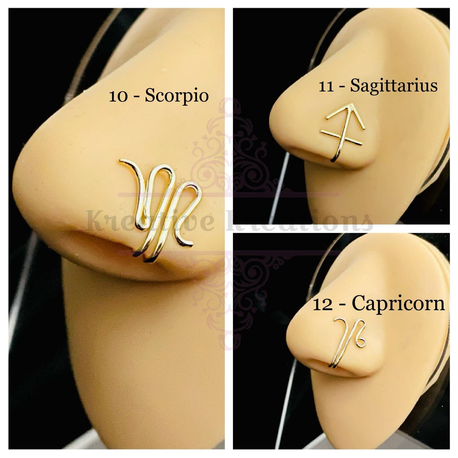 Zodiac Nose Cuff, Fake Nose Rings