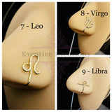 Zodiac Nose Cuff, Fake Nose Rings