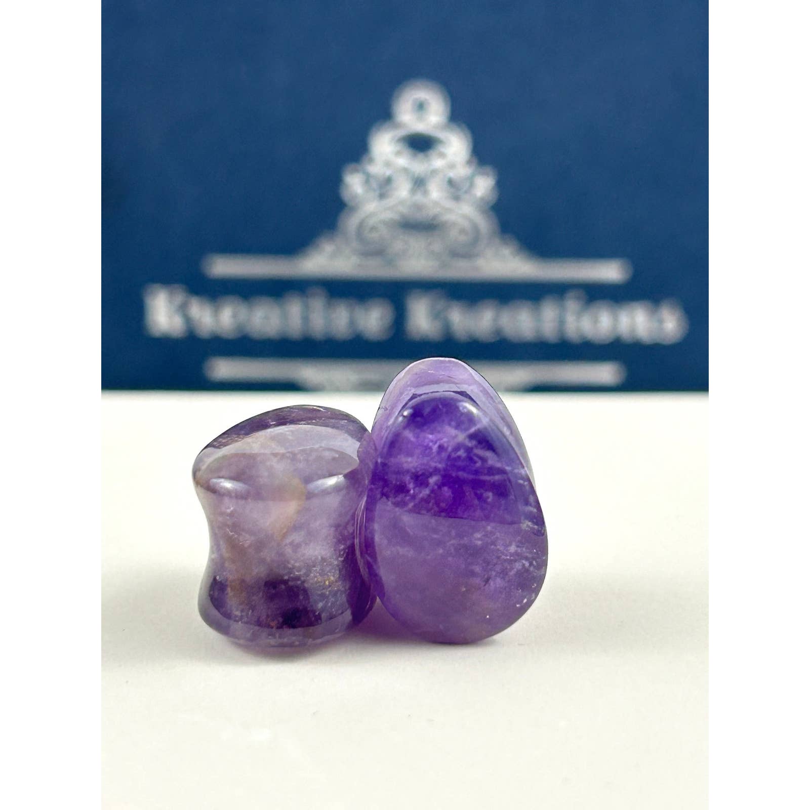 Stone Ear plugs - Amethyst Ear tunnels - Purple Ear Expanders