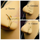 Zodiac Nose Cuff, Fake Nose Rings