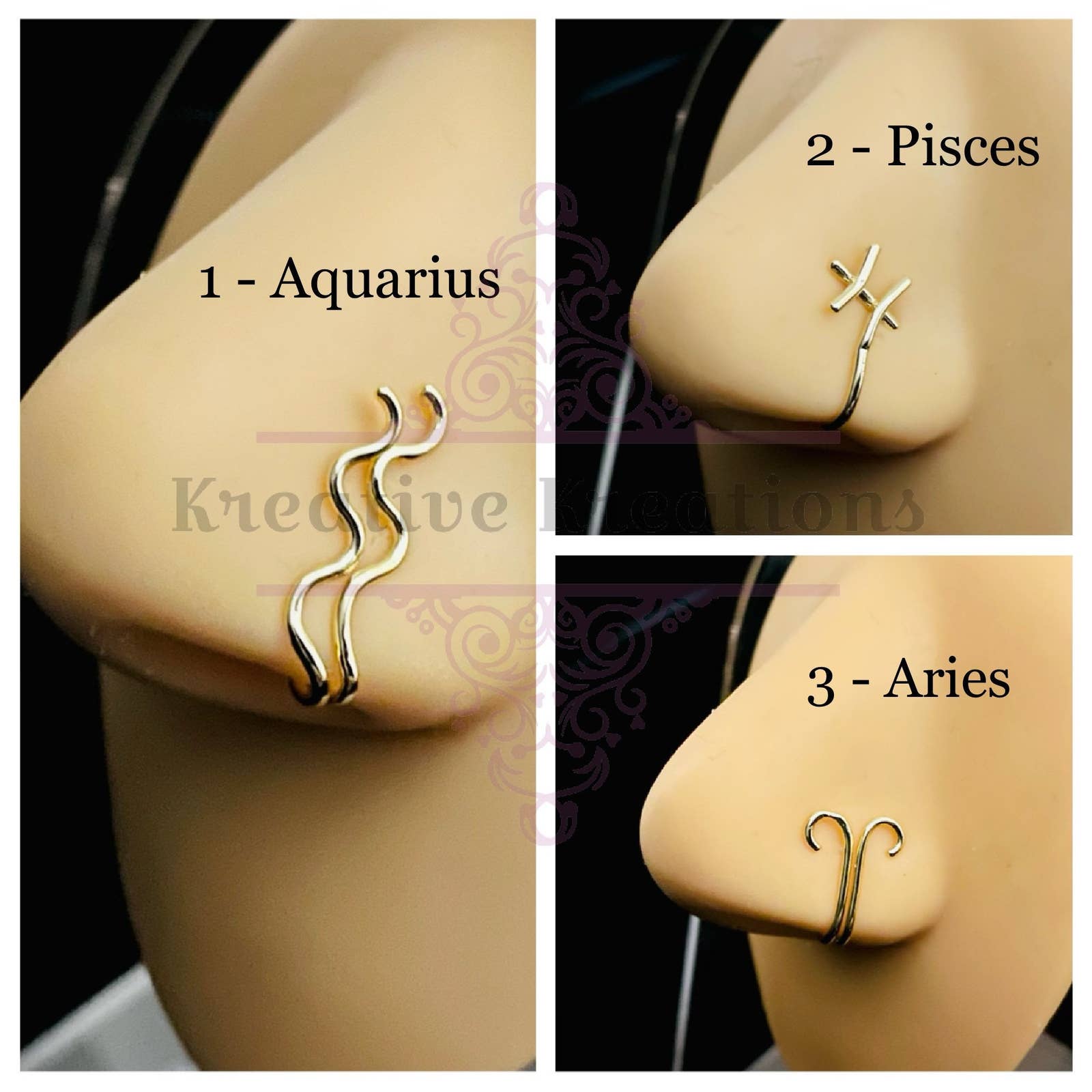 Zodiac Nose Cuff, Fake Nose Rings