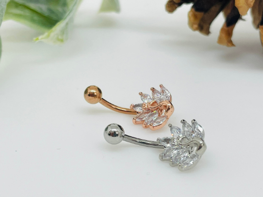 Surgical Steel Belly Ring Swan Shape