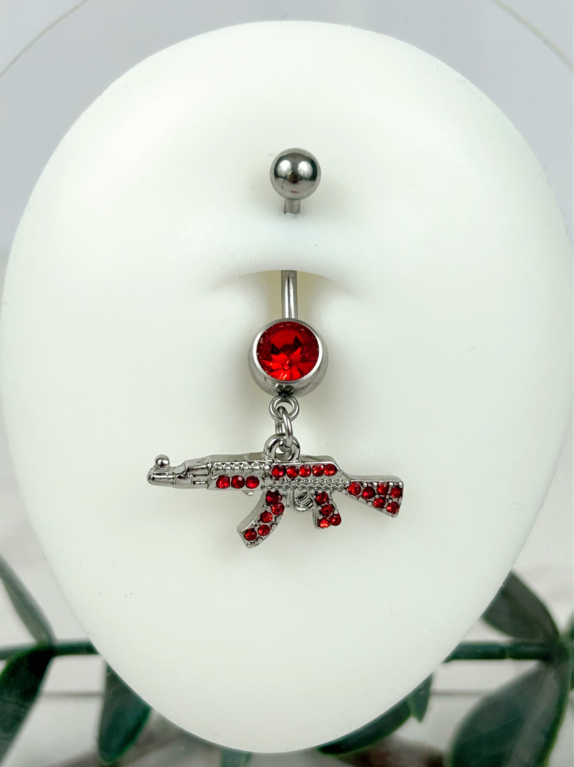 Gun Shaped Belly Ring - Dangle Belly Button Ring