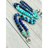 Lapis Lazuli and Turquoise Japa Mala - Prayer Beads Necklace