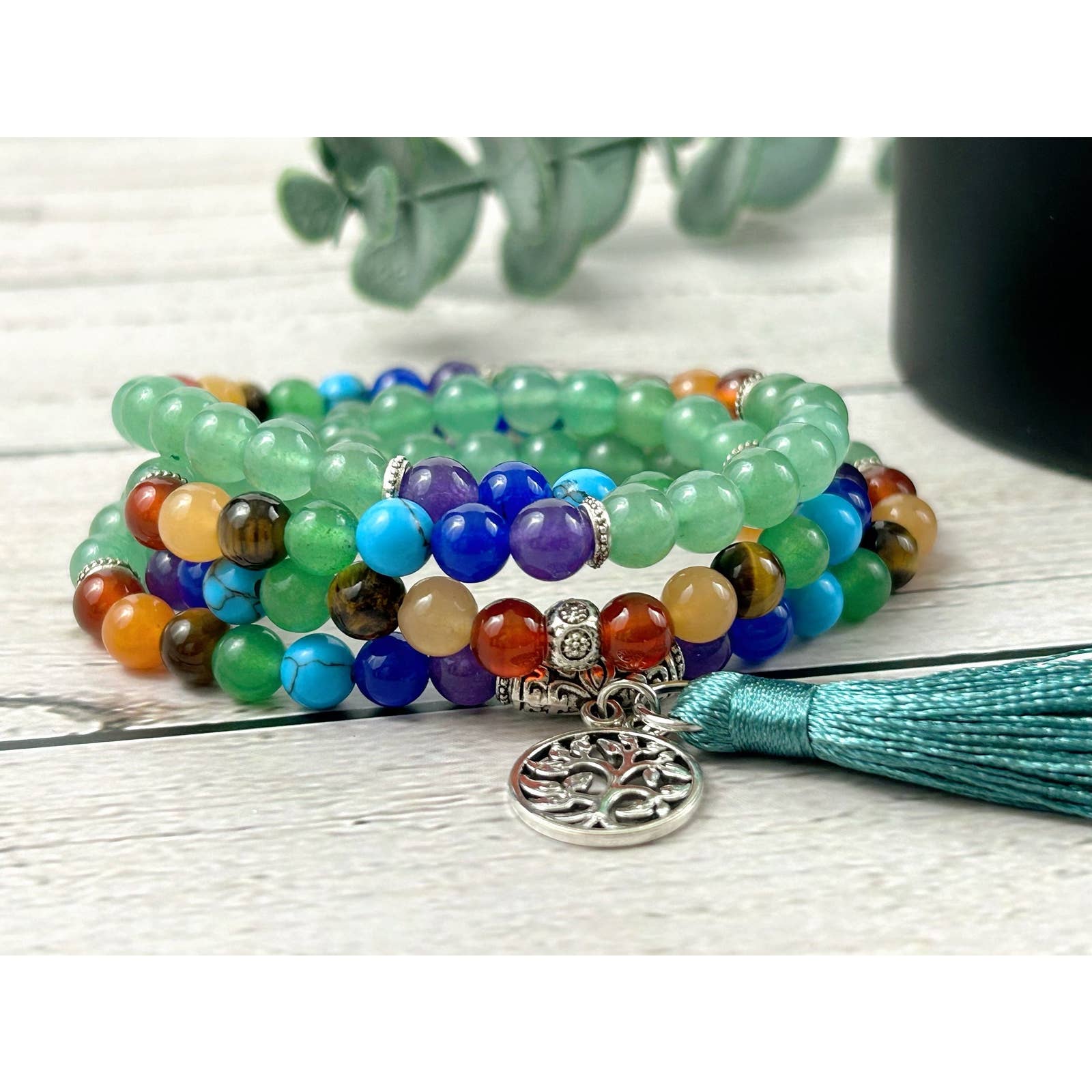 108 Mala Beads Necklace - Green Aventurine Mala Bracelet