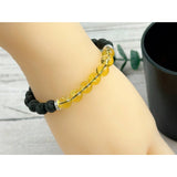 Aromatherapy Bracelet with Citrine and Black Lava Rock Beads