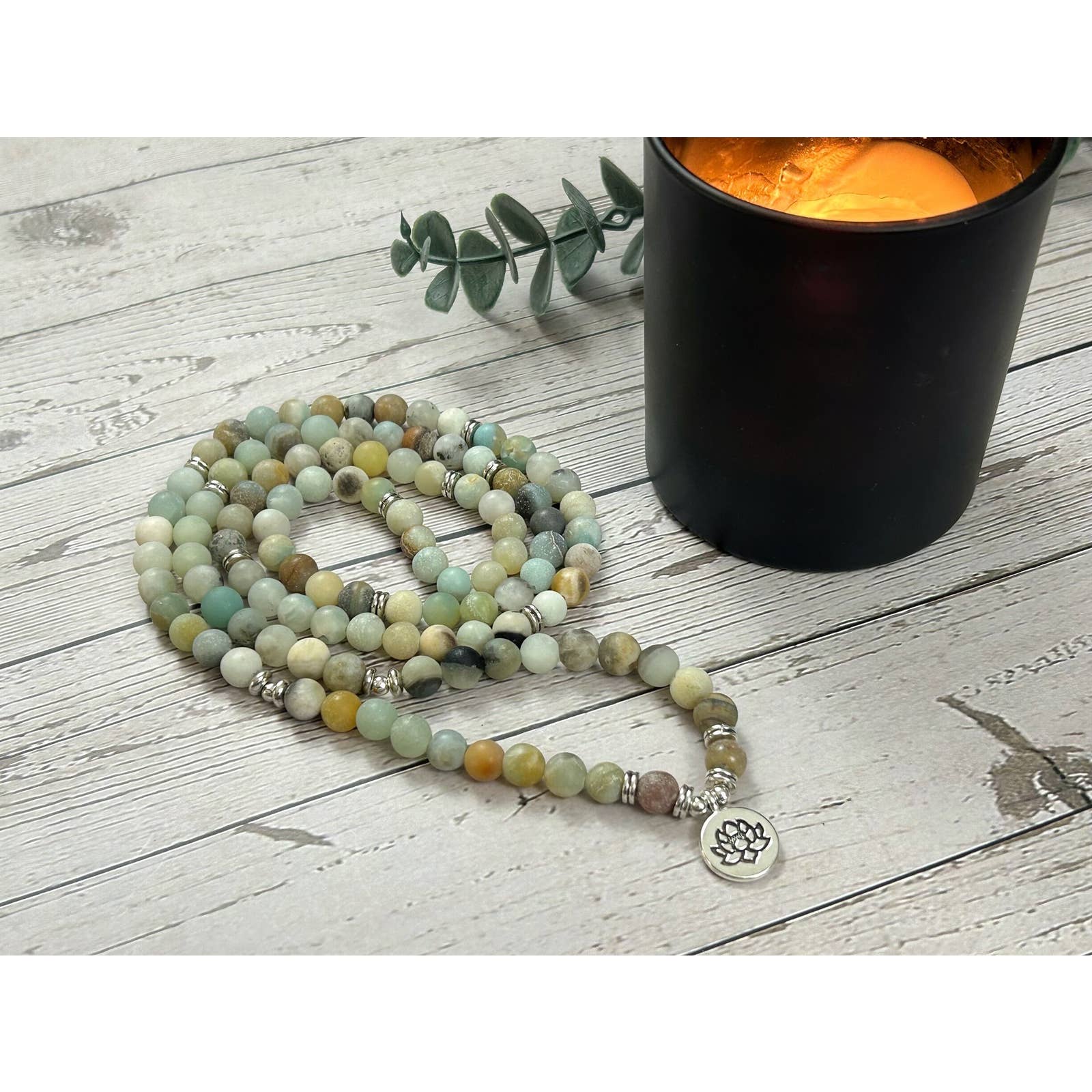 108 Mala Beads Necklace - Amazonite Necklace Prayer Beads - 108 Mala Beads Bracelet