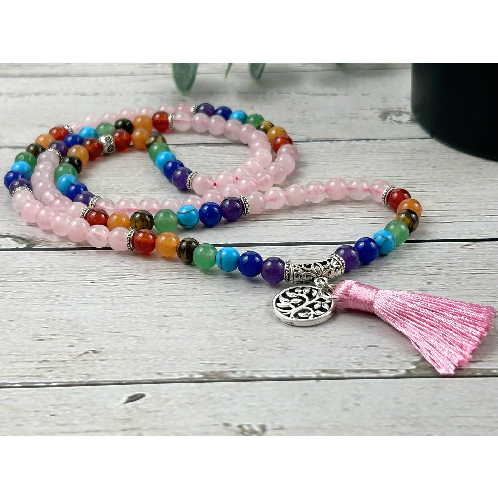 108 Mala Beads Necklace - Rose Quartz Mala Beads Bracelet