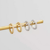 Cross Hoop Earrings with Cubic Zirconia Crystals
