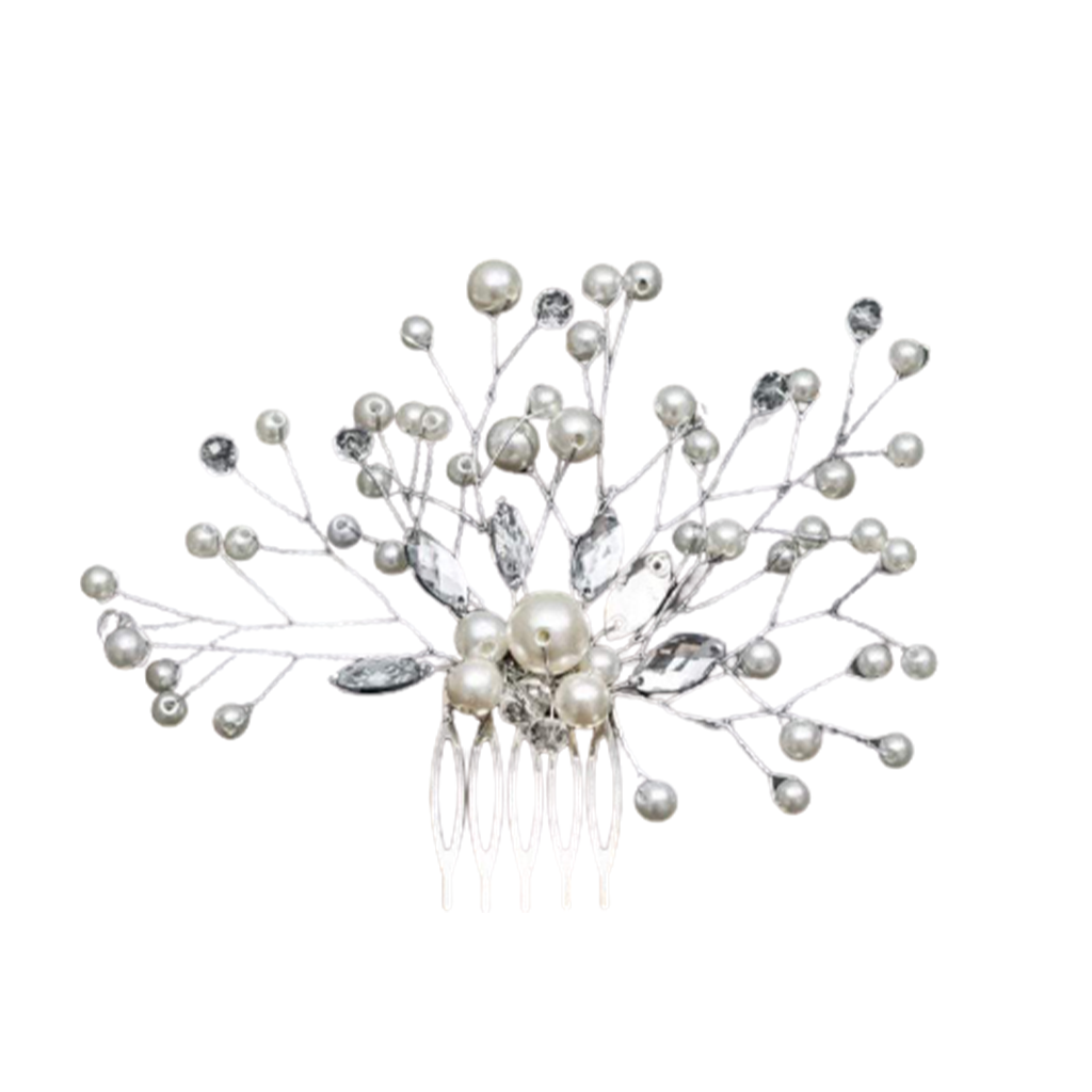 Bridal Hair Comb with Pearls and Crystals