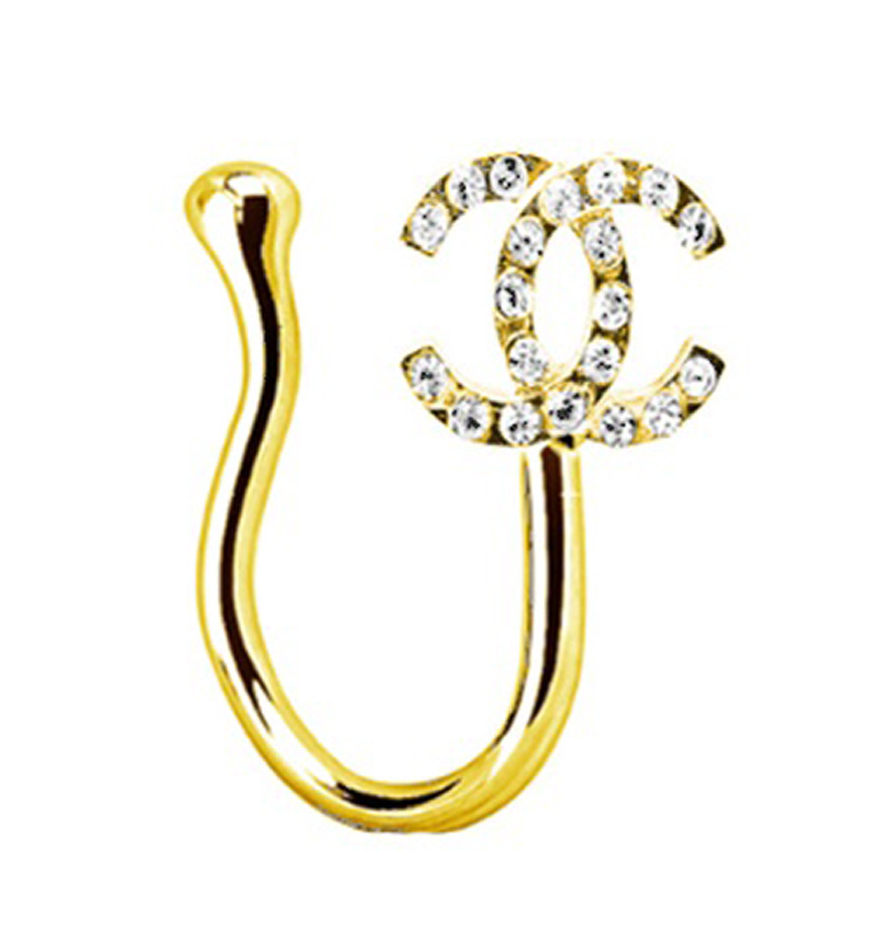 CC CZ Nose Ring Non Piercing Inlaid Kreative Kreations