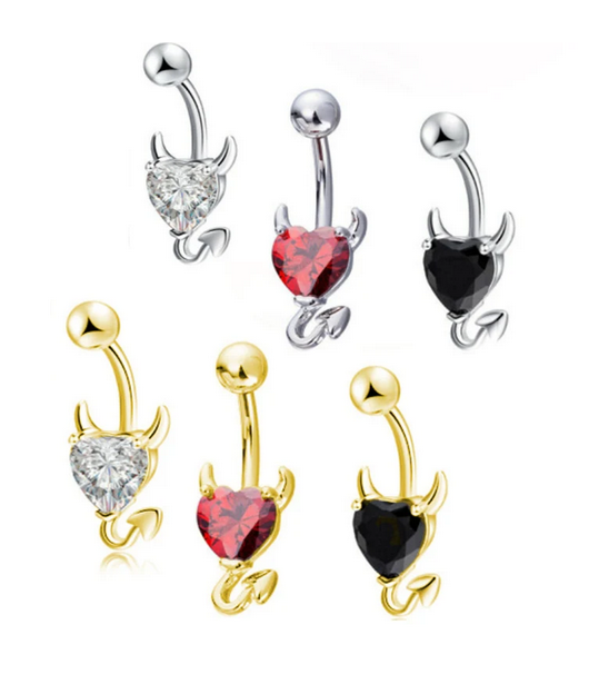 Devil's Heart Belly Button Ring