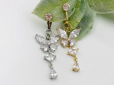 Butterfly Design Fake Belly Ring