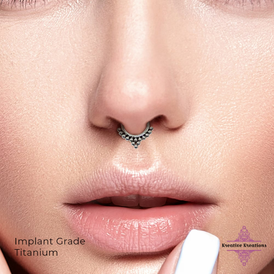 Titanium Septum Clicker Opal Nose Stud Ring Nose Bone Nose - Temu