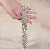 Sparkling Wedding Dress Belt With Rhinestone Banding