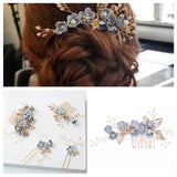 Bridal hair piece with Imitation Pearls, Faux Flowers and Zircon Adornments