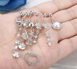 Set of 6 Belly Button Dangle Rings
