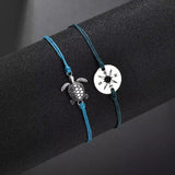 Surfer Anklet Set with Sea Turtle and Compass