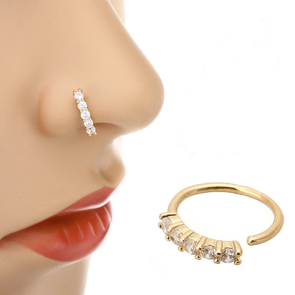 CZ Lined Nose Ring