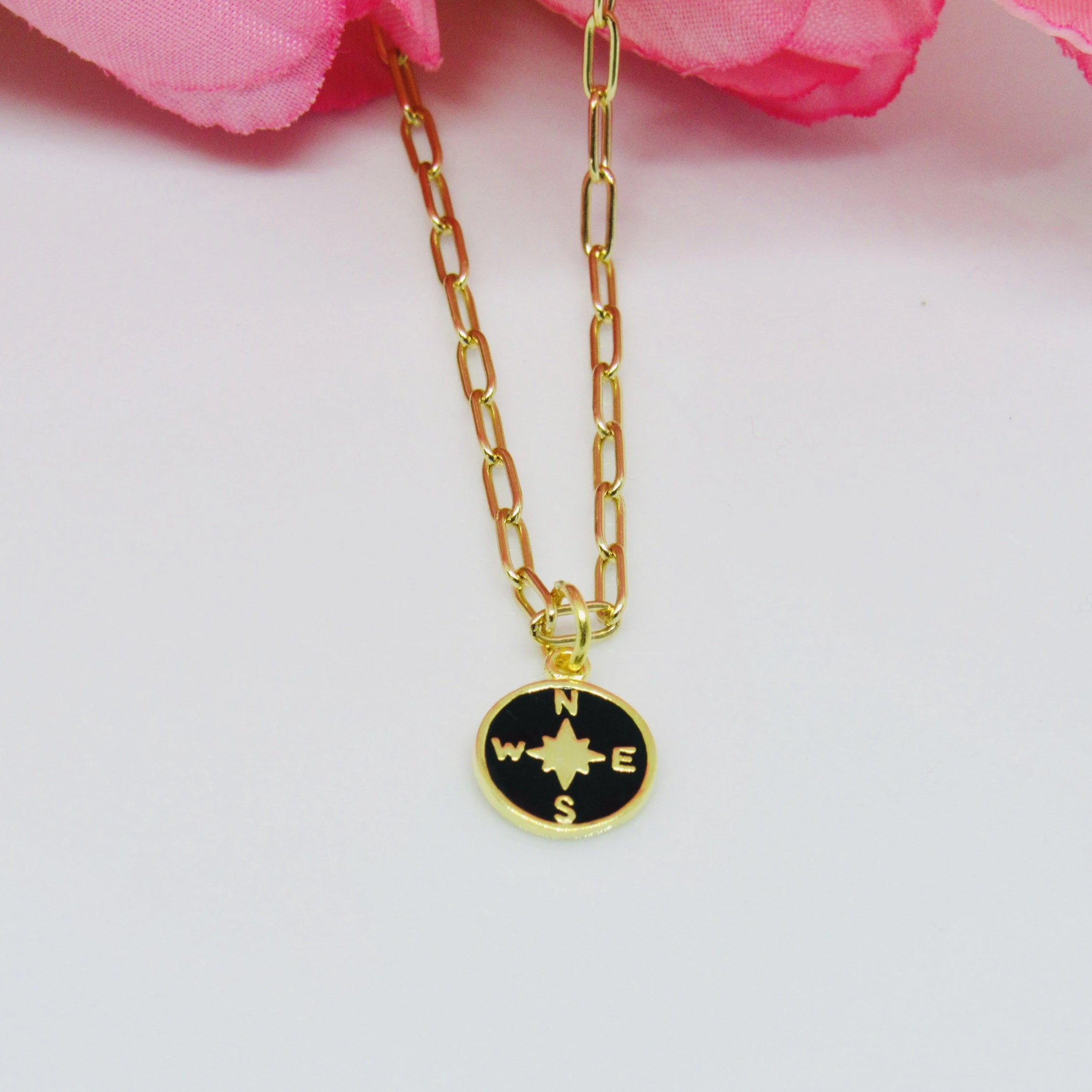 Layering Necklace with Compass Charm