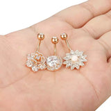 Set of 3 CZ Belly Button Rings