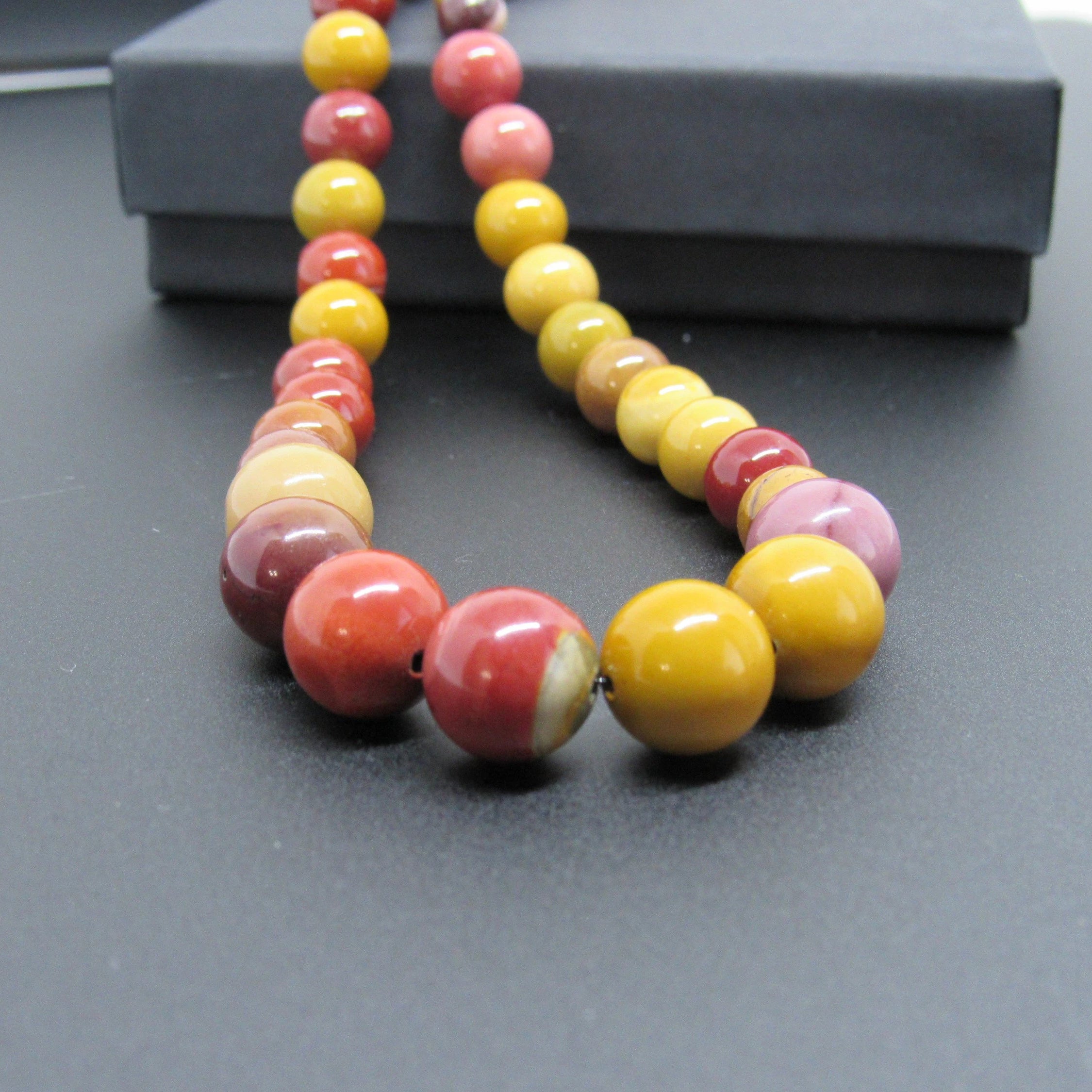 Beaded Necklace made with Beautiful Mookaite Jasper Gemstone Beads