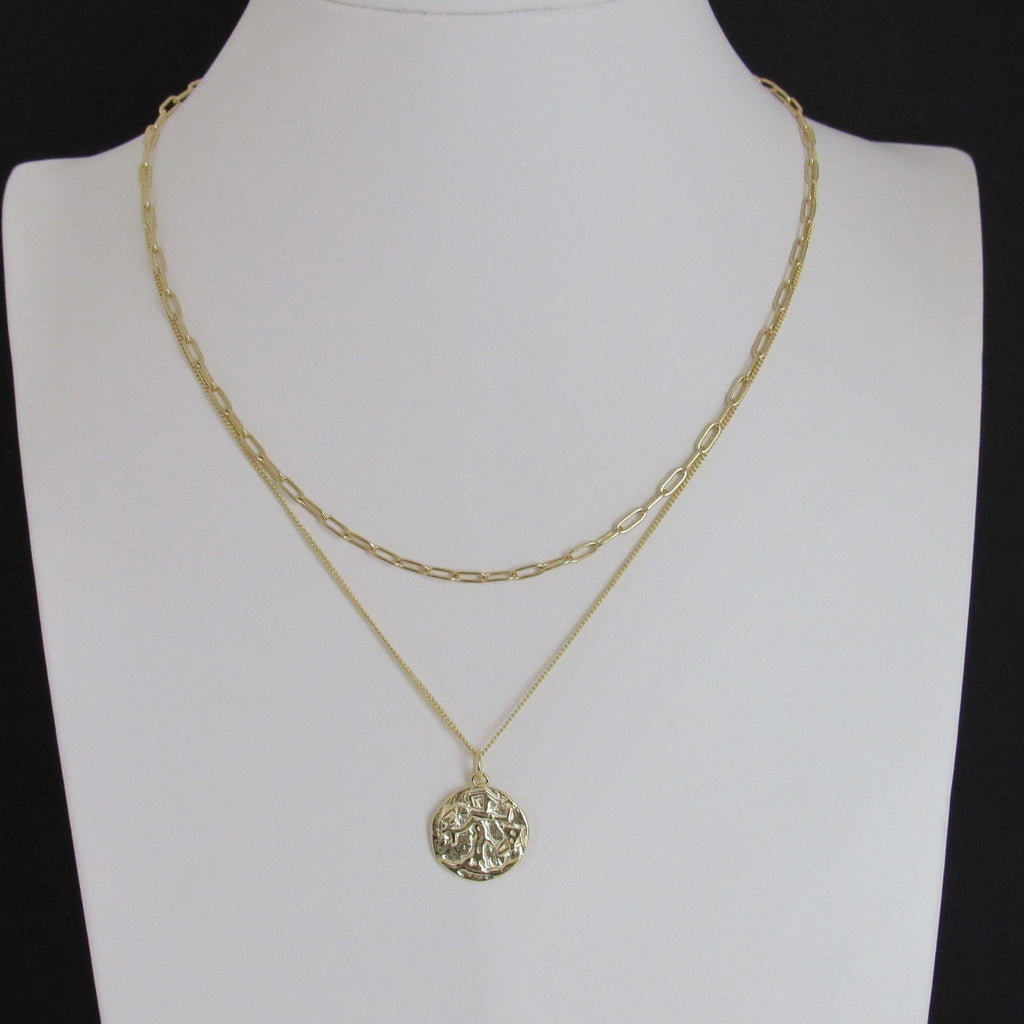 Medallion Gold Layered Necklace Set – Kreative Kreations