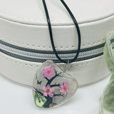 Real Pressed Flower Heart Necklace