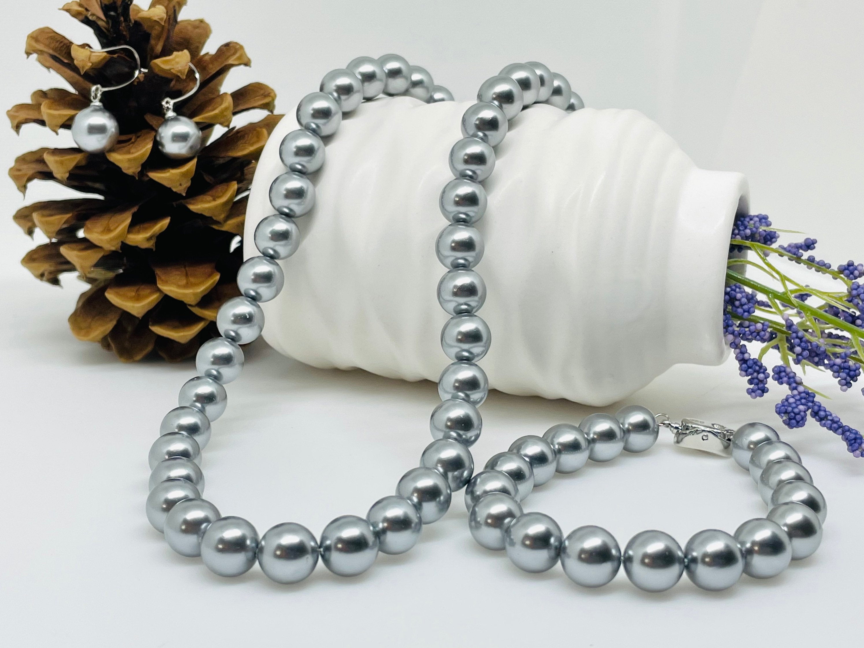 South Sea Shell Grey Pearl Necklace