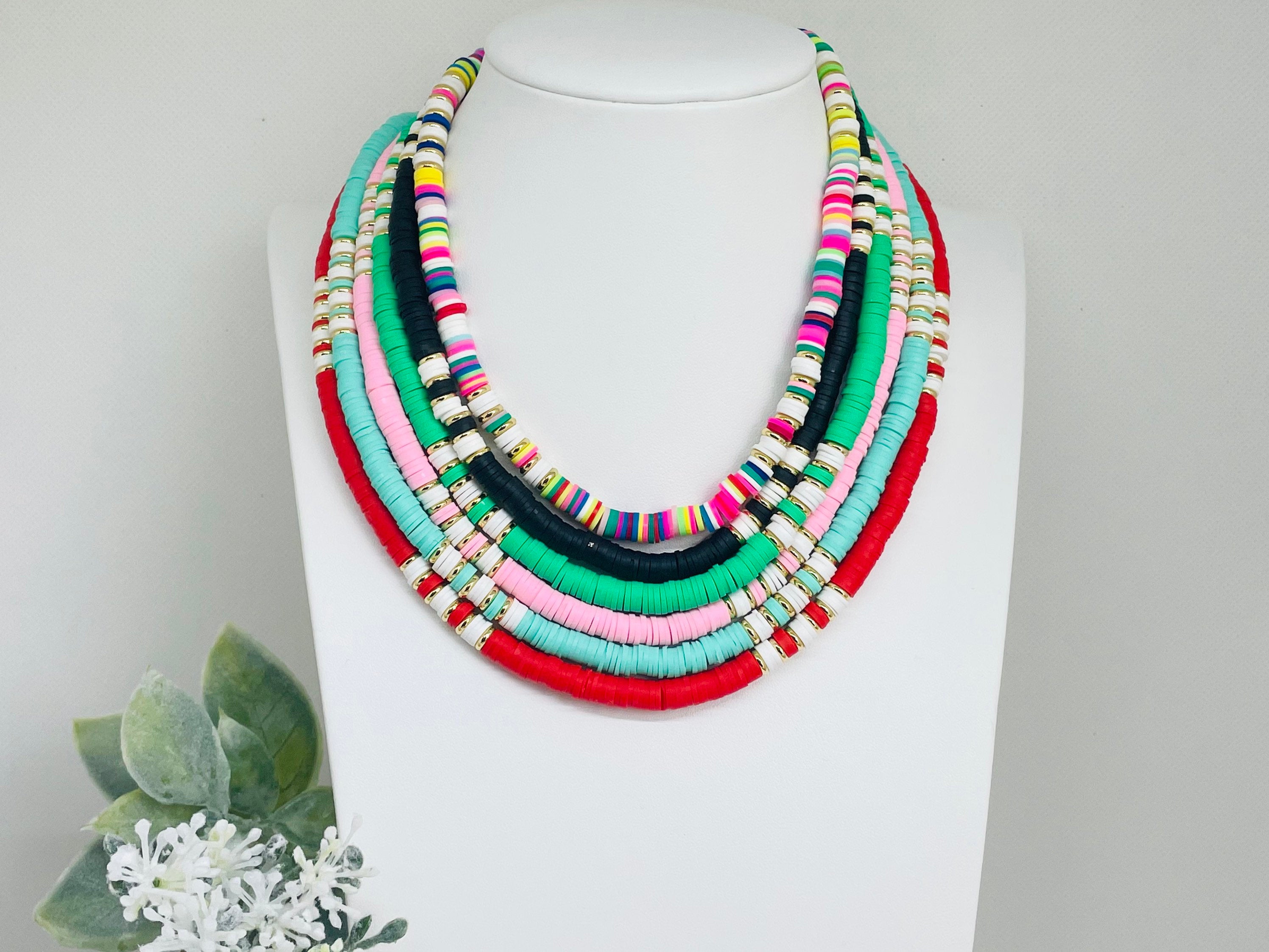 Heishi Bead Necklace - Surfer Necklace