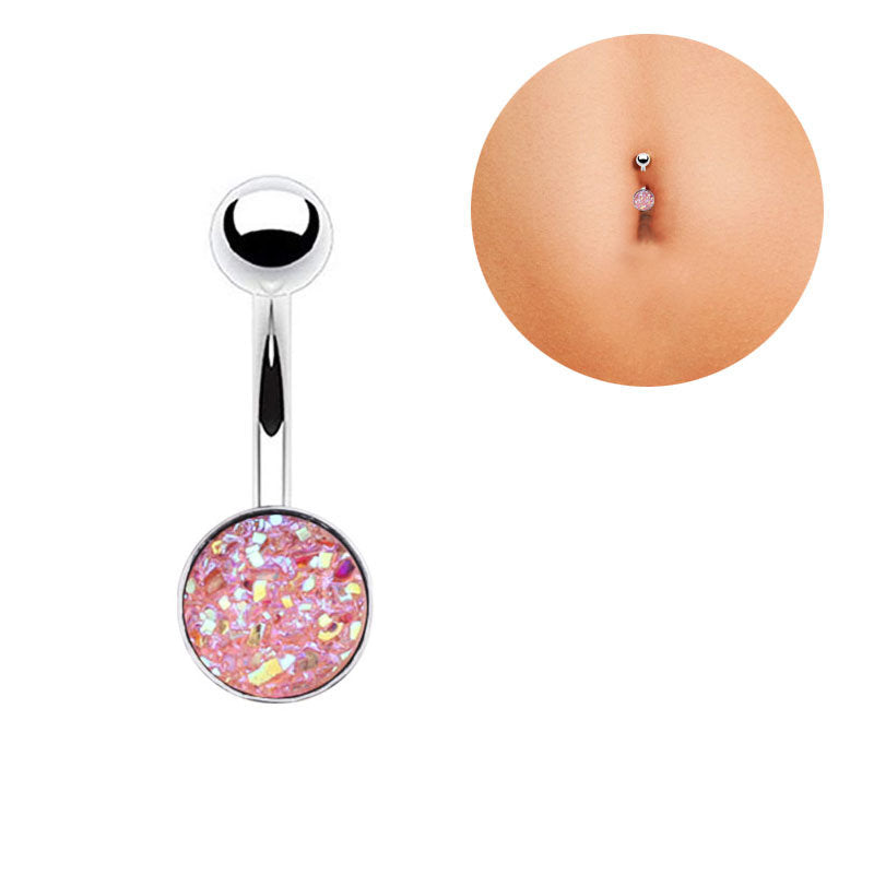 316L Stainless Steel Faux Druzy Belly Button Ring