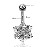 Rose Flower Belly Button Ring