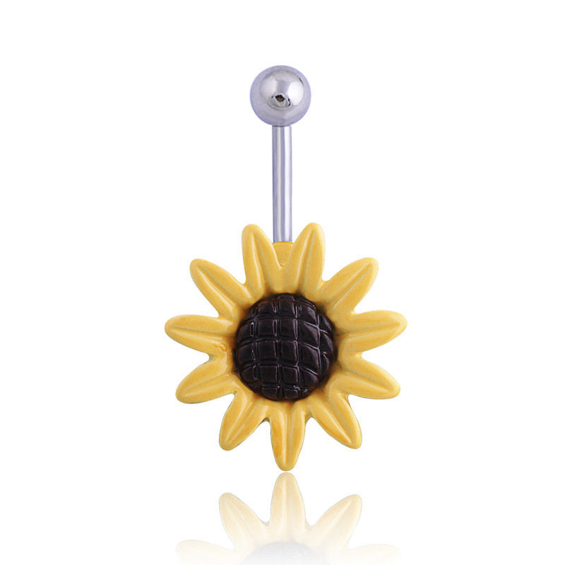 Sunflower Belly Button Ring