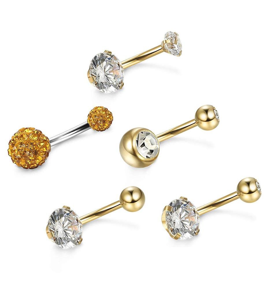 Set of 5 Belly Button Rings