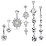 Set of 6 Stainless Steel Belly Button Rings