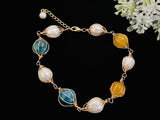 Freshwater Pearl Bracelet with Natural Gemstones