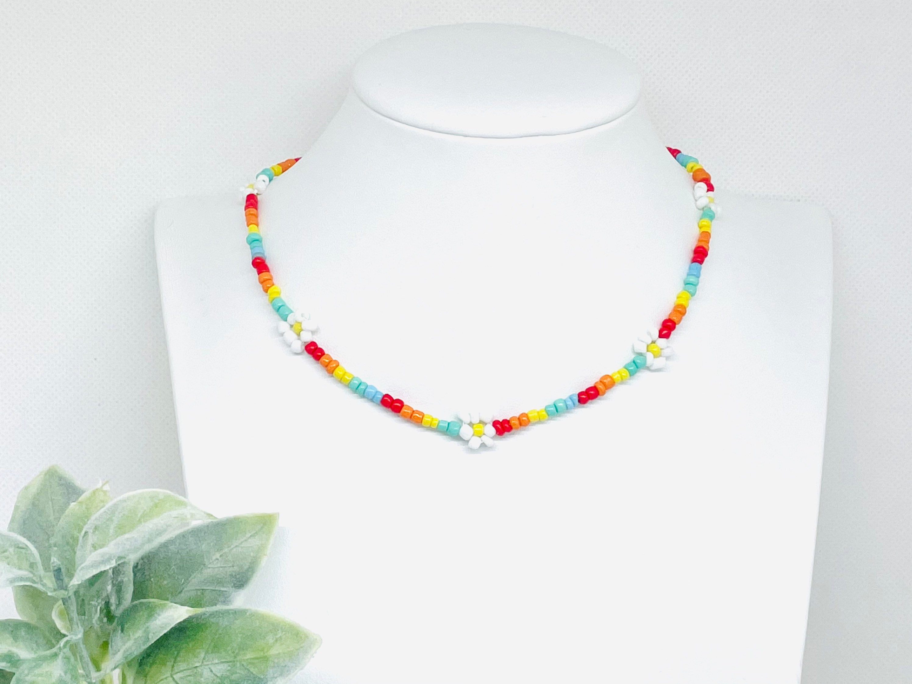 Buy Beaded Necklace, Daisy Flower Necklace, Daisy Choker, Gift for Her,  Colorful Necklace, Beaded Choker, Bridesmaids Gift, Handmade Jewelry Online  in India - Etsy