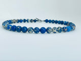 Blue Jasper Gemstone Necklace - Blue Beaded Necklace