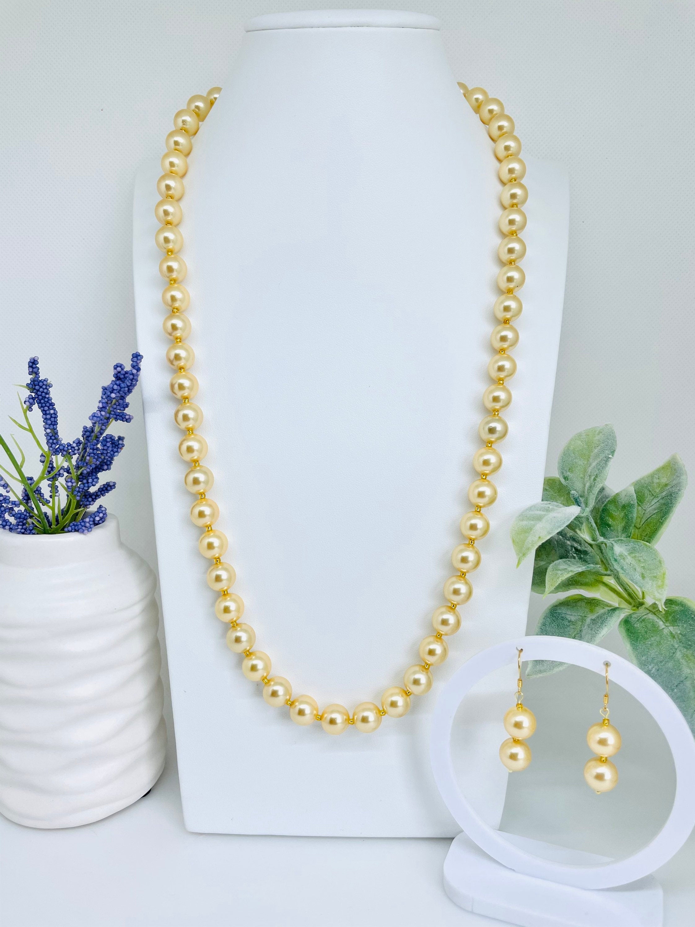 South Sea Shell Pearl Necklace - Golden Pearl